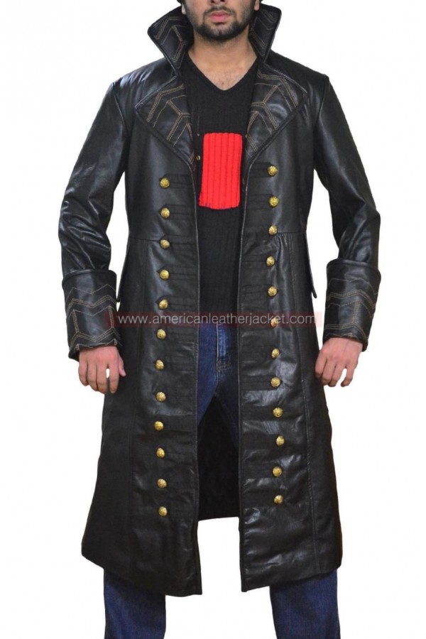 Captain Hook Leather Coat Jacket Once Upon a Time Colin O'Donoghue Jacket